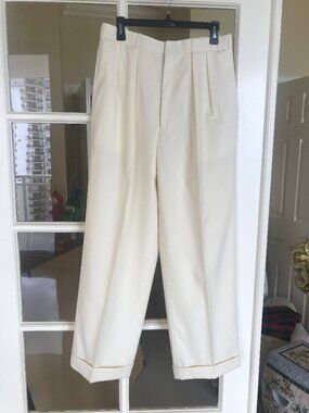 Men evening dinner pants. By Rialto. Size 32. Creamy white.
